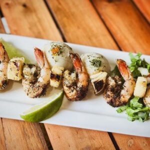 Grilled Garlic Prawns Skewers